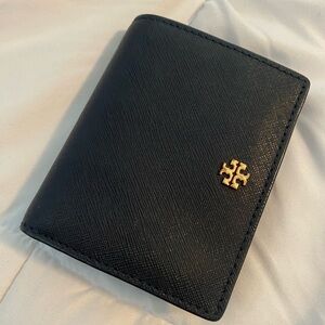 Navy blue Tory Burch compact wallet